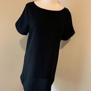New black dress with curve hem
